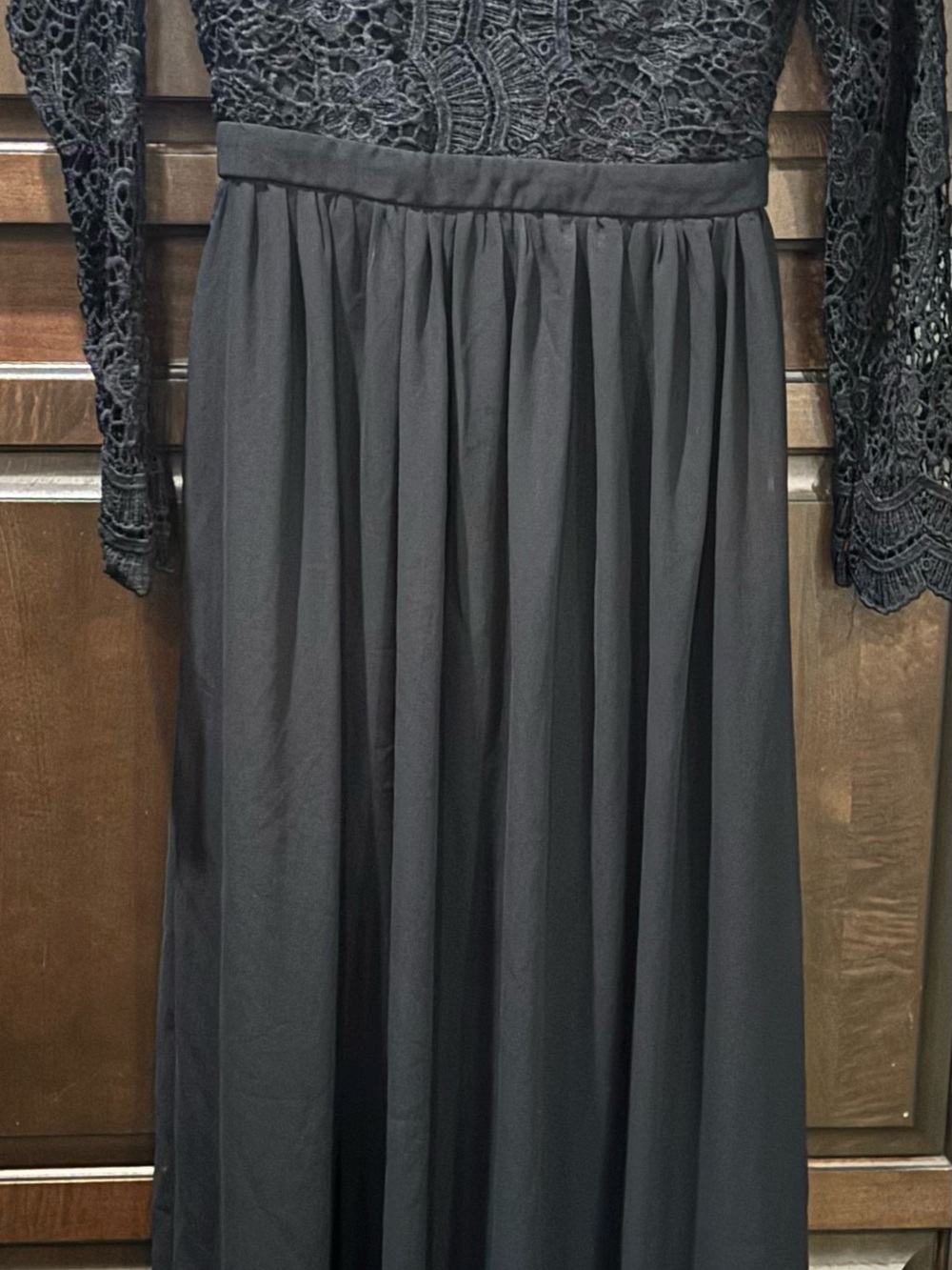 Lulu's Black Lace Bodice Maxi Skirt